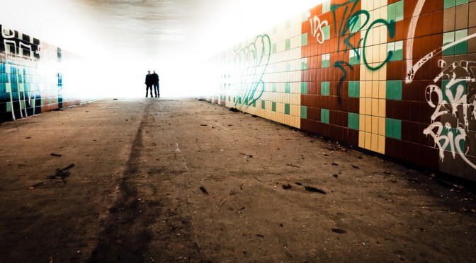 Father, son, and a tunnel