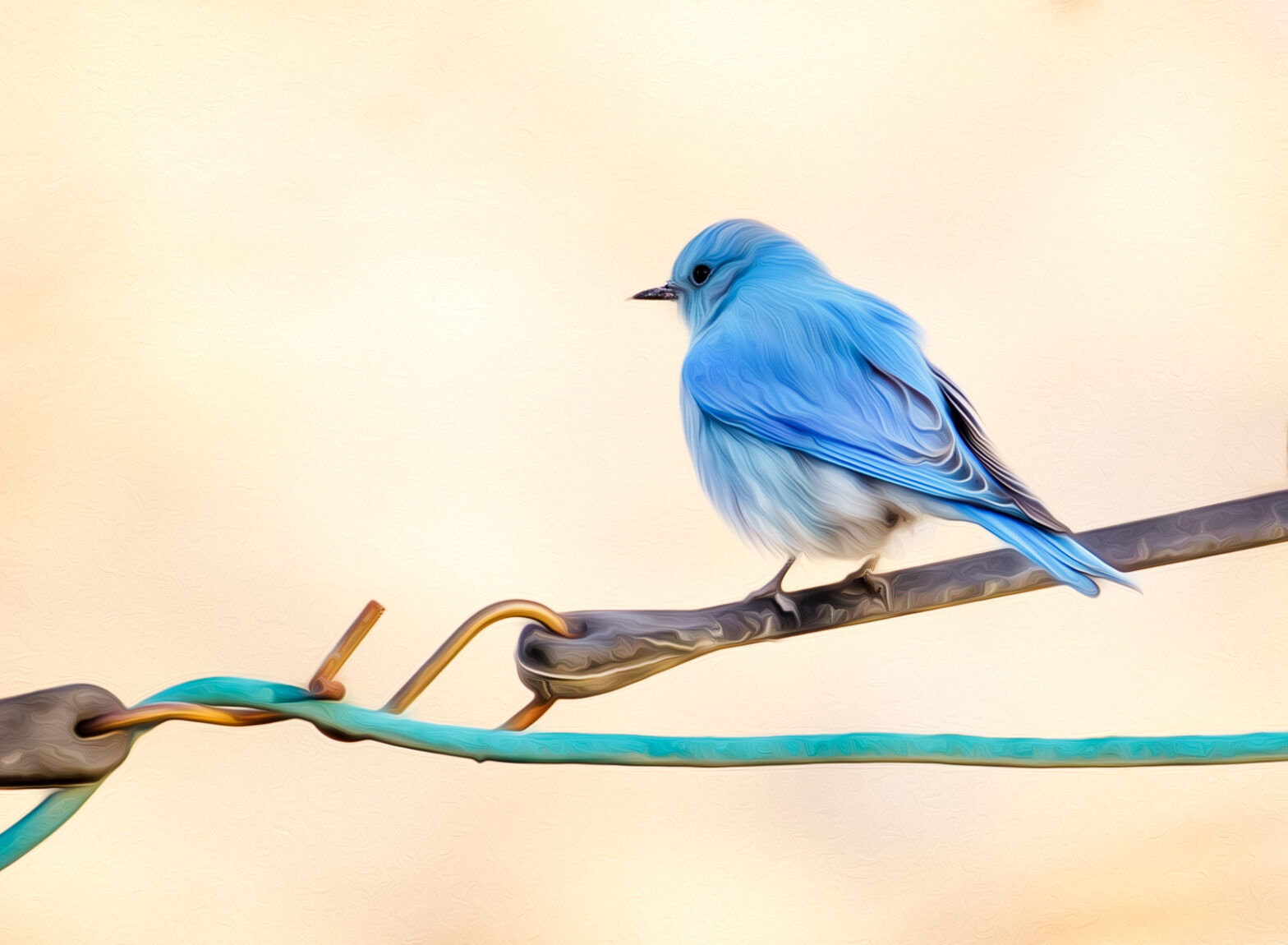 Bluebird on a bungee
